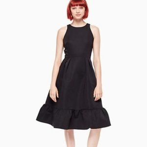 Kate Spade Ma Cherie Fit & Flare Black Midi Dress Size 10 NEW NWT